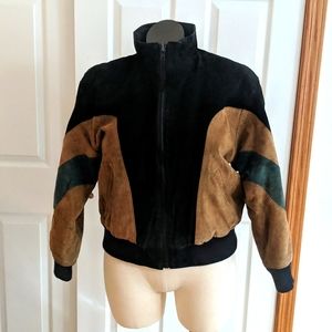 Vintage leather bomber jacket